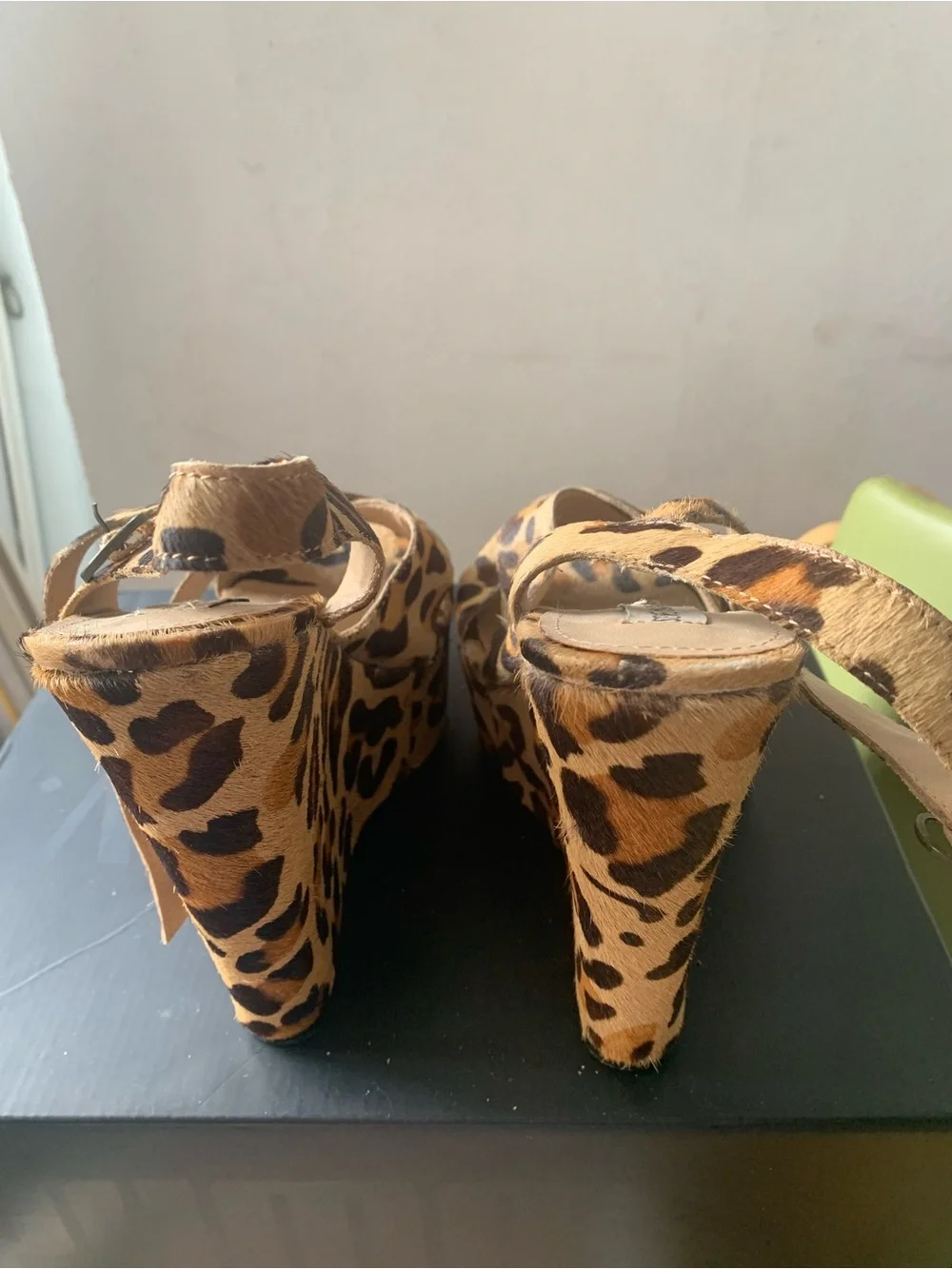 Steve Madden Leopard-Print Platform Sandals - Tan and Brown